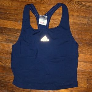 blue adidas sports bra/top